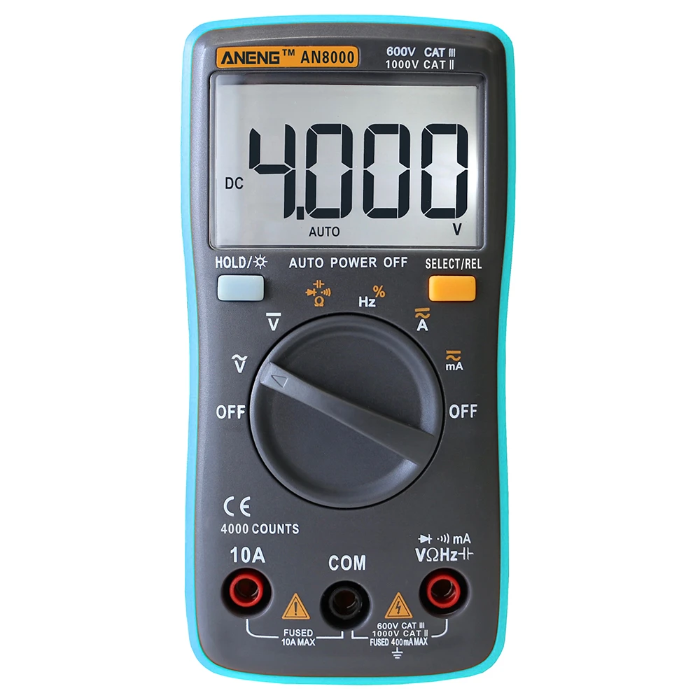 4000 Counts Portable Digital Multimeter LCD Display Auto Range AC/DC Ohm Ammeter Voltmeter Multimeter Meter With Storage Bag X15