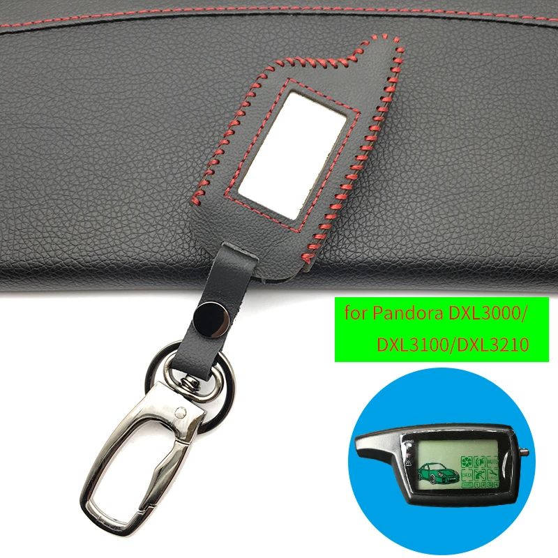 DXL 3000 Leather Key Chain Case for Car Alarm System PANDORA DXL3000 DXL3100/3170/3210/3250/3290 LCD Remote Key Chain