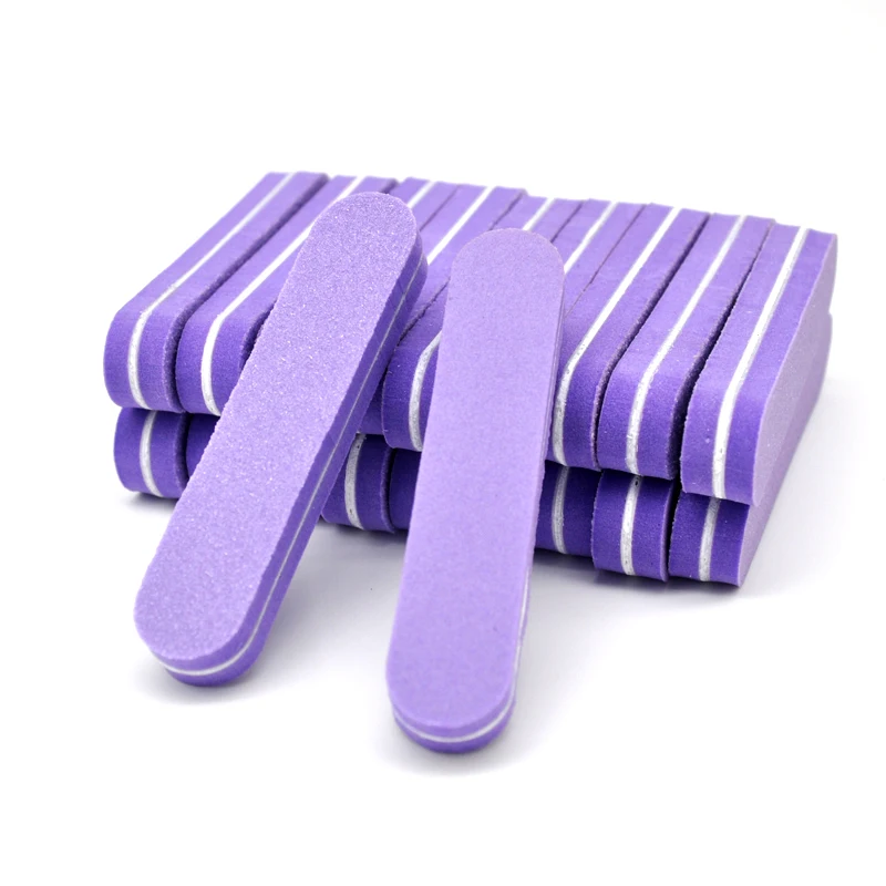 N64.Polish boarder Ponçage violet, petite éponge, lime à ongles, 100/180 professionnel, poulet, outils de lime à ongles, 10 pièces