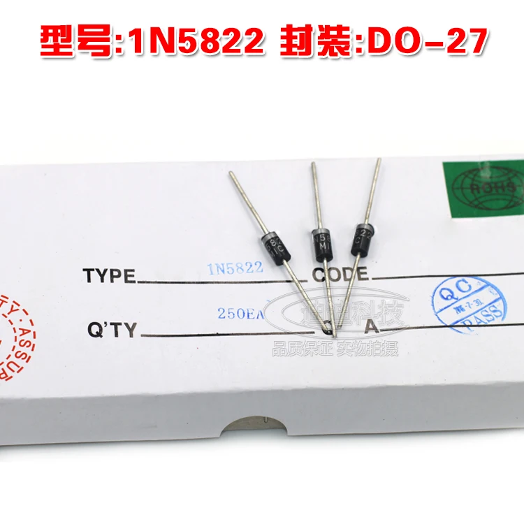 New 1N5822 DO-27 Schottky Diode Output 40V 3A IN5822 do-27 Straight