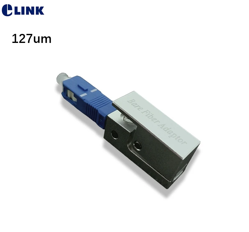 bare fiber adapter SC square type blue silver SM SC UPC bare optical fibre ftth coupler 127um OTDR bare fiber testing factory