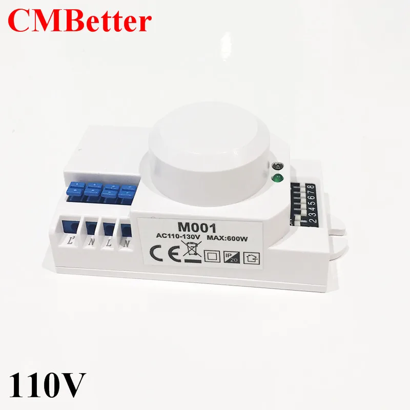 

CMBetter 110v-240v AC 600W Switch Microwave Smart Motion Body Movement Infrared IR Sensor Light 360 Degree Ceiling Recessed Wall