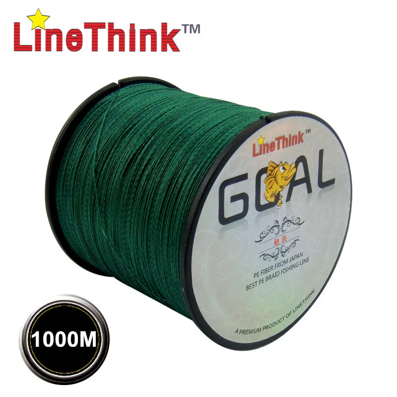 1000M GOAL LineThink Brand  Best Quality Multifilament 100% PE Braided Fishing Line, Durable Fishing Equipment