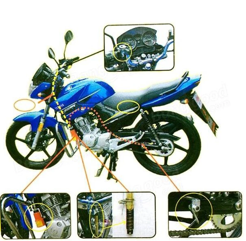 Motorcycle Chain Lubricator Oiler Maintenance Set Motorbike Lubricant Grease Lub Parts & Accessories
