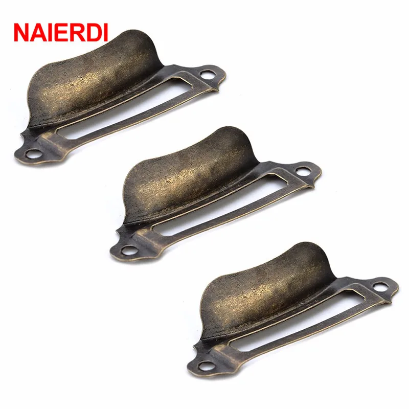 NAIERDI 10pcs Antique Brass Metal Label Pull Frame Handle File Name Card Holder For Furniture Cabinet Drawer Box Case Hardware