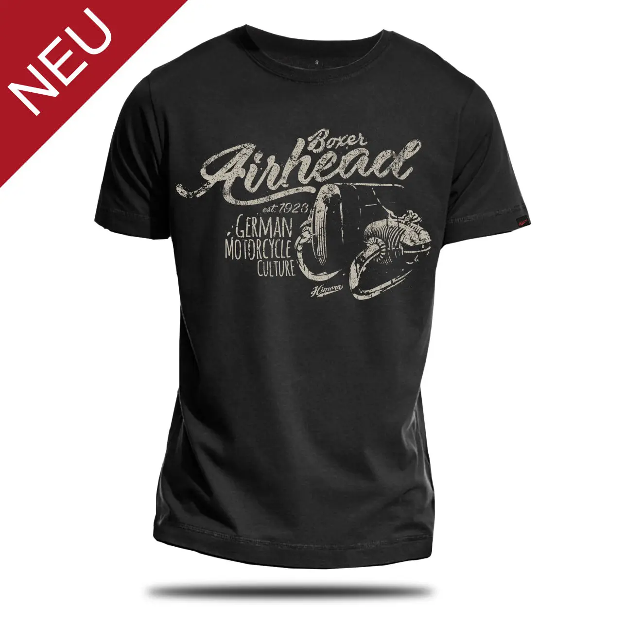 New Mens T Shirts BOXER AIRHEAD T-Shirt Motorrad R100 R80 R 45 GS Cafe Racer Print Round Neck Man