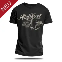 New Mens T Shirts BOXER AIRHEAD T-Shirt Motorrad R100 R80 R 45 GS Cafe Racer Print Round Neck Man