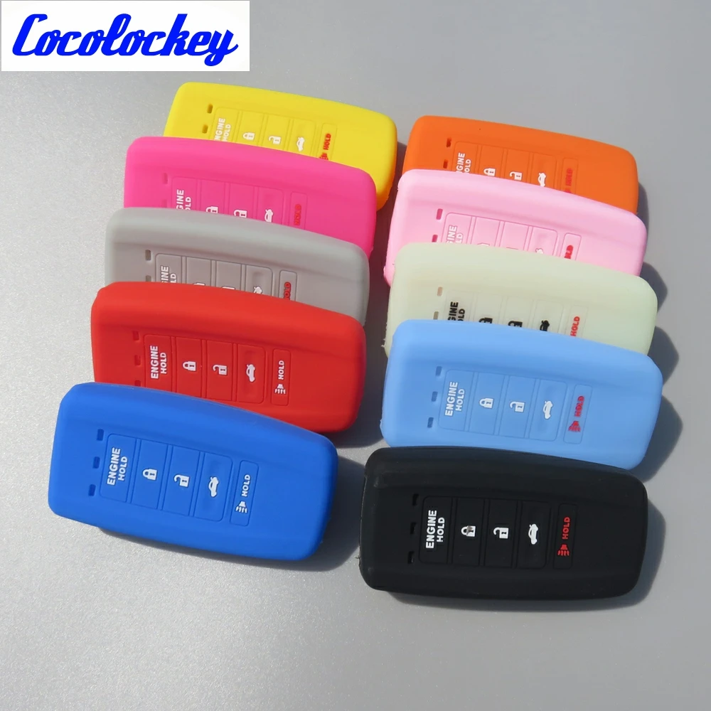 Cocolockey Silicone Car Cover Case Key Holder for ACURA ILX TLX RLX RDX MDX TSX 2015 2016 2017 5 Buttons Engine HOLD Keyless
