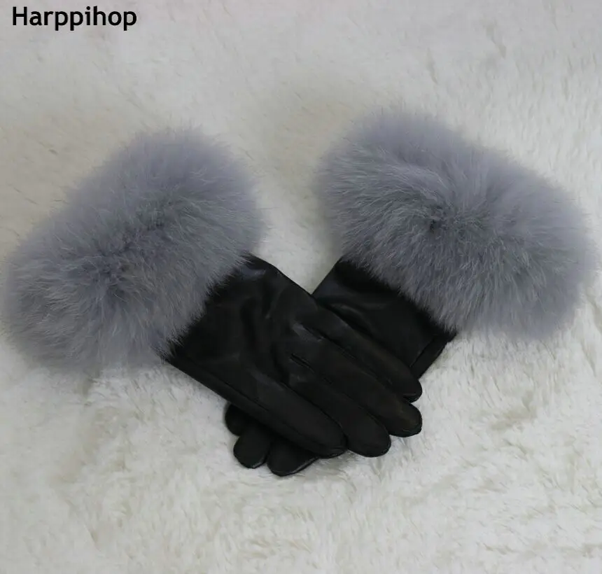 2018 new arrival hot sell high quality women real fox fur Gloves lovely ladies genuine fox fur gloves