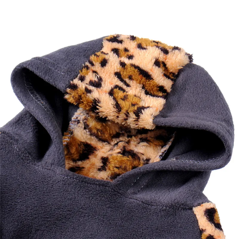 Pet Dogs Warm Hooded Sweatshirt Leopard Print For Pets Puppy Thermal Coat for Pets Animals Jackets Dog Accessories Free Shpping