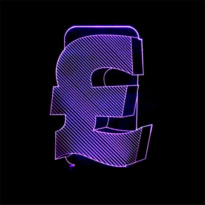 2018 Creative 3D Monetary Symbol Night Light 7 Colors Gradient Dimmable Eye Protection Shop Money Symbol LED Table Lamp