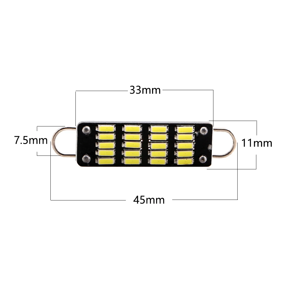 Wholesale! 100X C5W 44MM 4014 20 SMD Car Interior Festoon Dome Reading LED 12V DC White Bulbs 300 Lumens