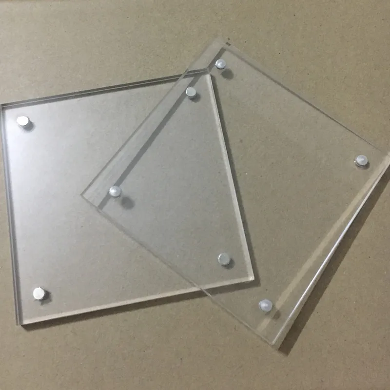 Home Decor Acrylic Photo Frame 102x102mm Thickness 5+5mm With Four Magnet Clear PMMA Square Picture Frames Customize Any Size