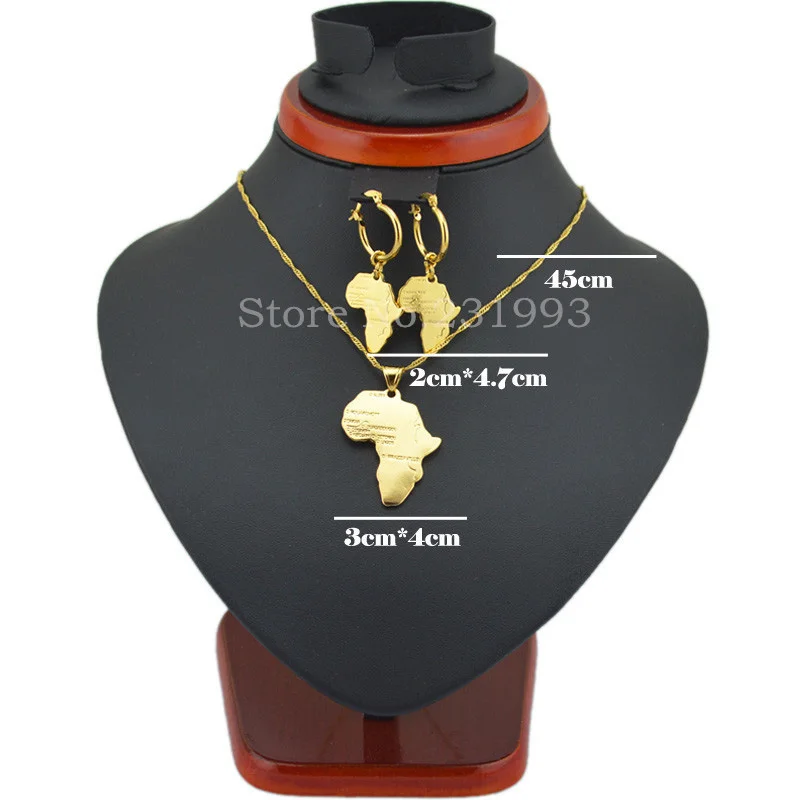 Ethlyn Ethiopian jewelry African map jewelry sets Gold Color jewelry sets for  African / Ethiopian / Nigeria women S17