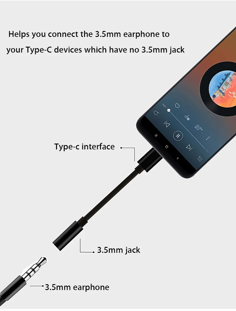 Aux Audio Cable Usb Type C To 3.5mm Jack Earphone Adapter Headphone For Oukitel U18 U23 U25 pro Ulefone Power 3S 5S Armorr 3T 6