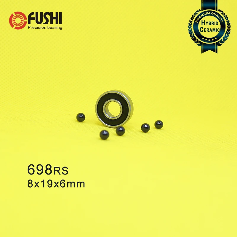 

698 Hybrid Ceramic Bearing 8*19*6 mm ABEC-1 ( 1 PC) Industry Motor Spindle 698HC Hybrids Si3N4 Ball Bearings 3NC 698RS