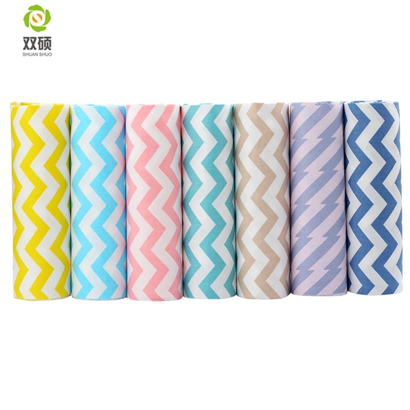 Shuangshuo Color stripeTissus Cotton Fabric Patchwork Fabric Fat Quarter Bundles Fabric For Sewing Doll Cloths  40*50cm 7pcs/lot