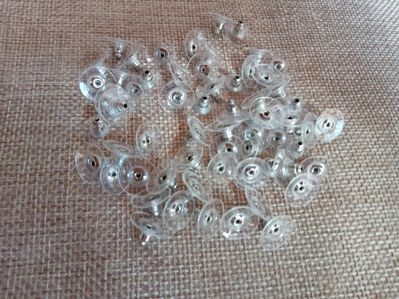 100pcs Rubber Earring Backs Stoppers Earnuts Stud Earring Stopper Back Plugs Ear Plugging/blocked DIY Jewelry Accessories