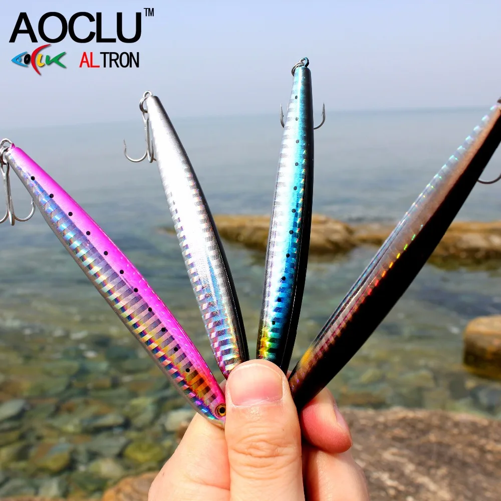 AOCLU Sinking Stick 105mm 27g Needle Shape Wobbler Hard Bait Minnow Crank VIB Pencil Lure VMC Hook Ocean Boat Inshore Fighter