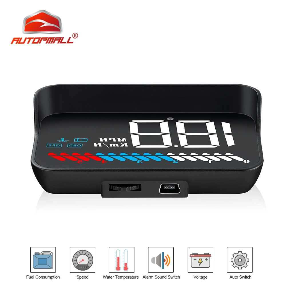 

Head Up Display OBD GPS Speedometer HUD Display Car Overspeed Warning System Projector Windshield Auto Electronic Voltage Alarm