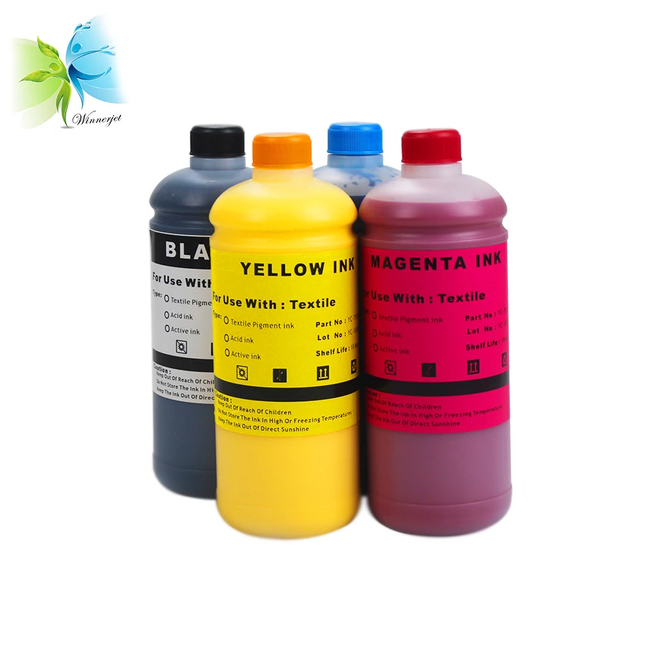 Winnerjet 4 Color  (DTG) Textile ink for Ricoh Gen5 industrial head for cotton,chemical fiber,wool,silk or blended