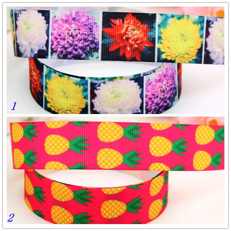 Репсовая лента с принтом в виде ананаса, 7/8 дюйма, головные уборы, украшение для рукоделия, шитье 22 мм, S467
