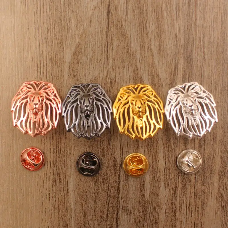 Mdogm Lion Animal Brooches And Pins Coat Suit Metal Small Father Collar Badges Gift For Female Male Men Cute Super