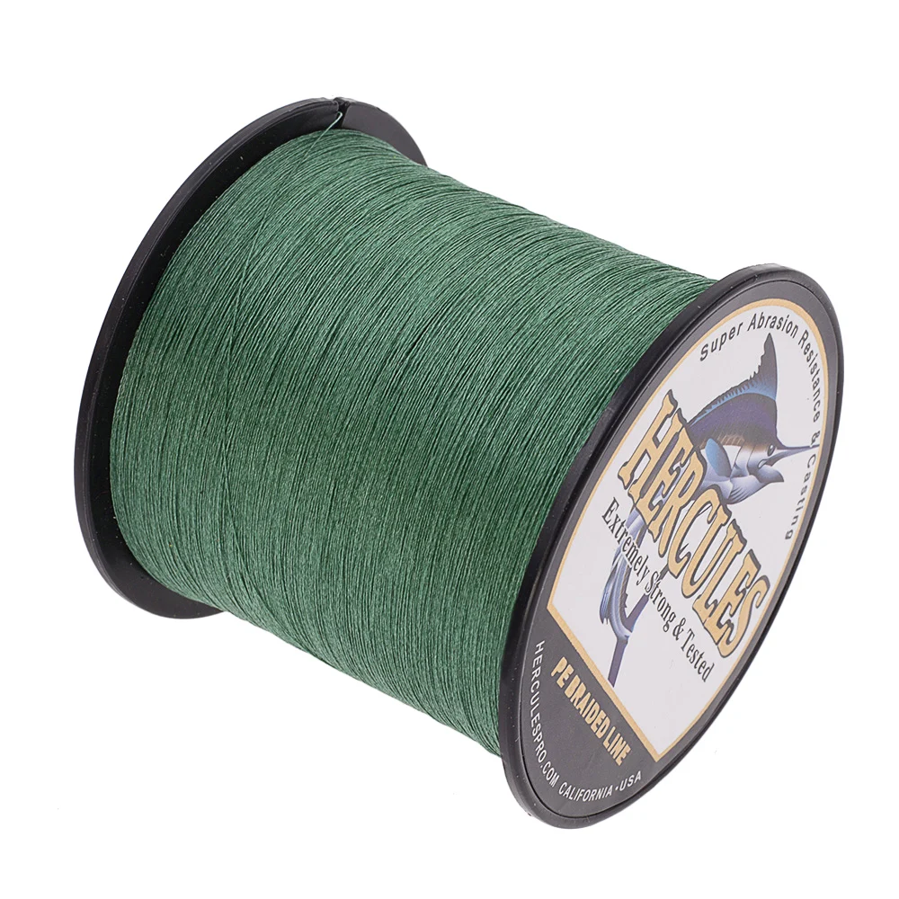 Linha de pesca trançada 8 strands10lb ao pe verde 300lb 100- 2000m pesca da carpa hercules multifilament cabo vissen presentes