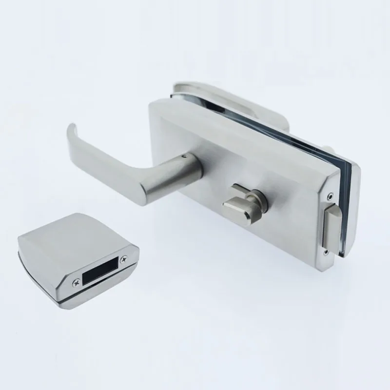 

10-15mm Glass Door Lock Stainless Steel Sliding Handle Door Lock for Glass Office Bathroom Bedroom Balcony Home Security