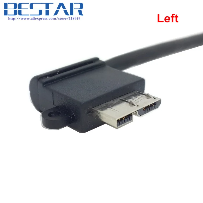 Left & Right angled 90 degree USB3.0 USB 3.0 A Male to Micro B Male 90 degree cable Black