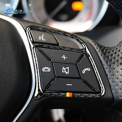 Airspeed 2PCS for Mercedes Benz C Class W204 Accessories 2011-2013 Carbon Fiber Steering Wheel Button Cover Trim Car Interior