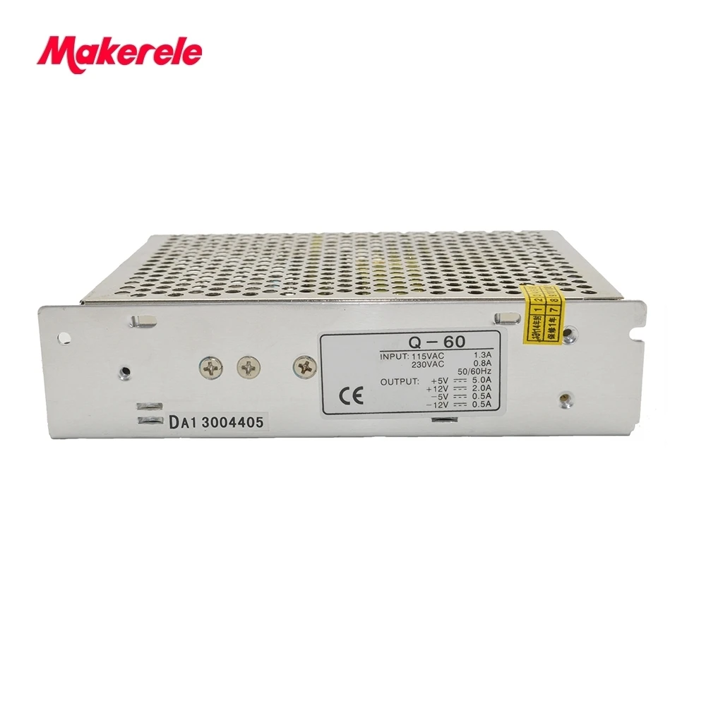 Q Series Quad Output 60W customized switching model power supply 5v/12v/-5v/-12v CE   credible Q-60B