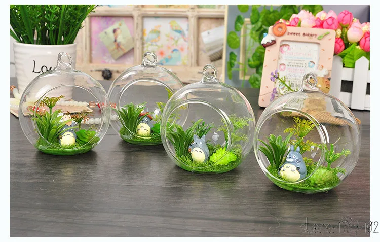 8Pcs 6/8/10cm Hanging Tealight Holder Glass Globes Terrarium Wedding Candle Holder Candlestick Vase Home Hotel Bar Decoration