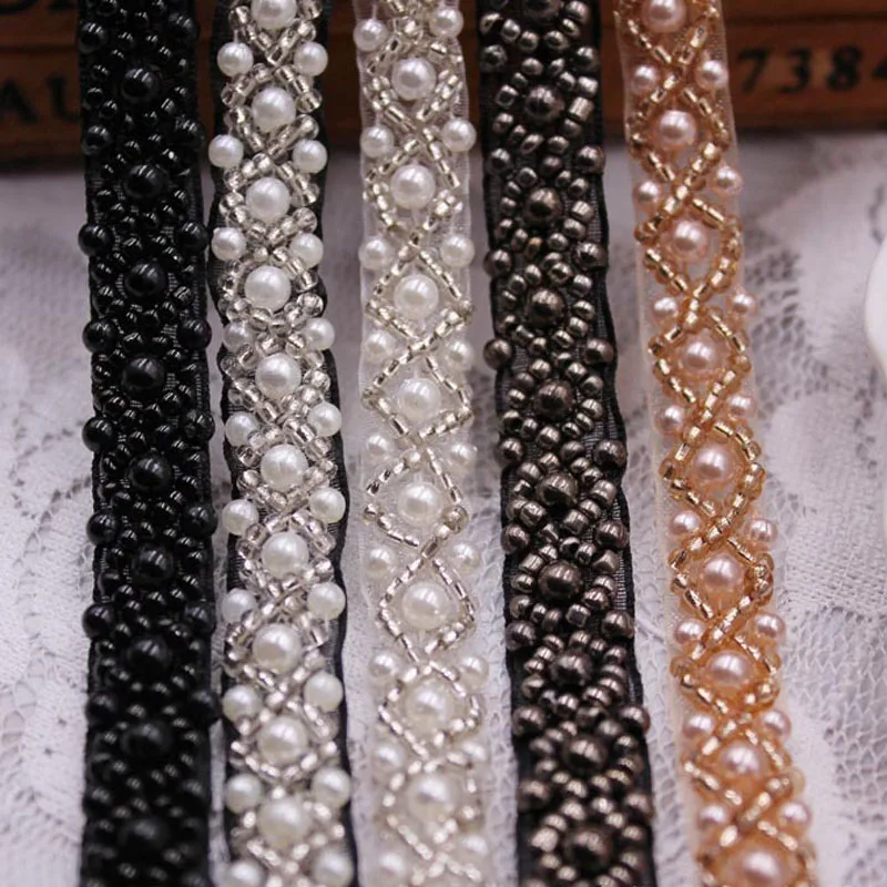 

10yards pearl lace trim clothing accessories collar diy handmade beading lace trim clothes lace fabric