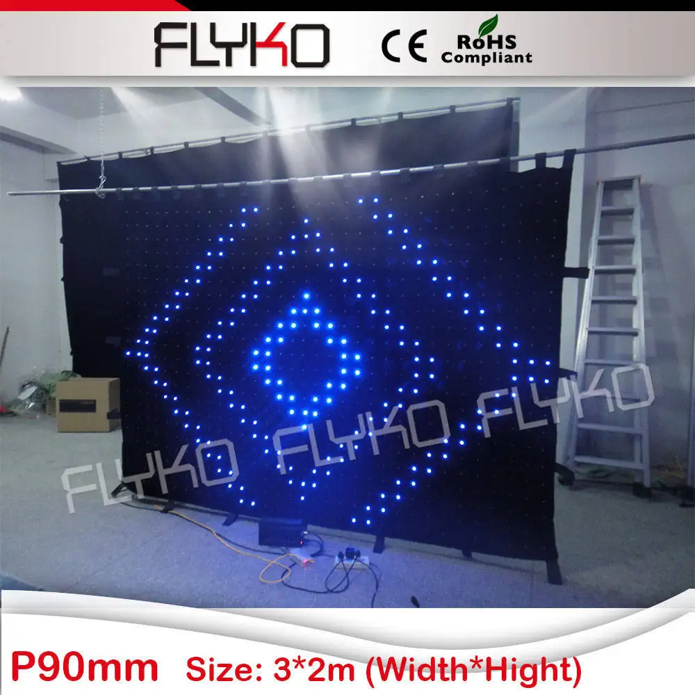 

professional stage backdrop led cloth P9 2x3m led video curtain