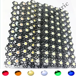 Perles lumineuses à puce LED SMD 3W, 100 pièces, haute puissance, blanc, rouge, bleu, vert IR UV avec PCB 20mm