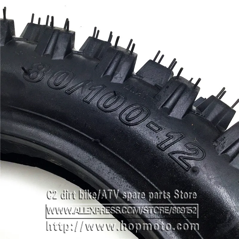 80/100-12 Rear Wheel Tire Out Tyre 12inch Deep Teeth Dirt Pit Bike Off-Road Motorcycle Motocross