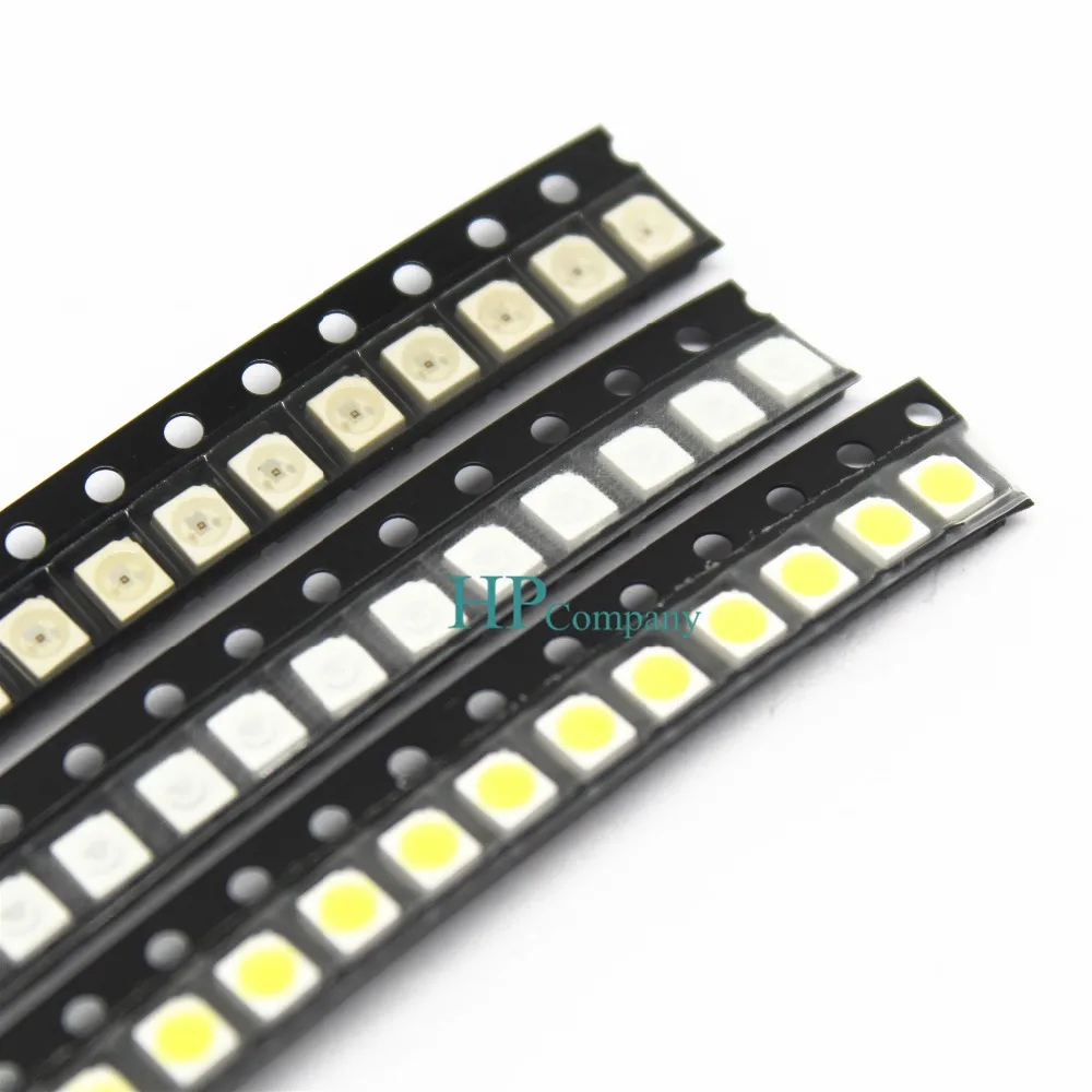 100 sztuk Super Bright 3528 1210 SMD LED czerwona/zielona/niebieska/żółta/biała dioda LED 3,5*2,8*1,9mm
