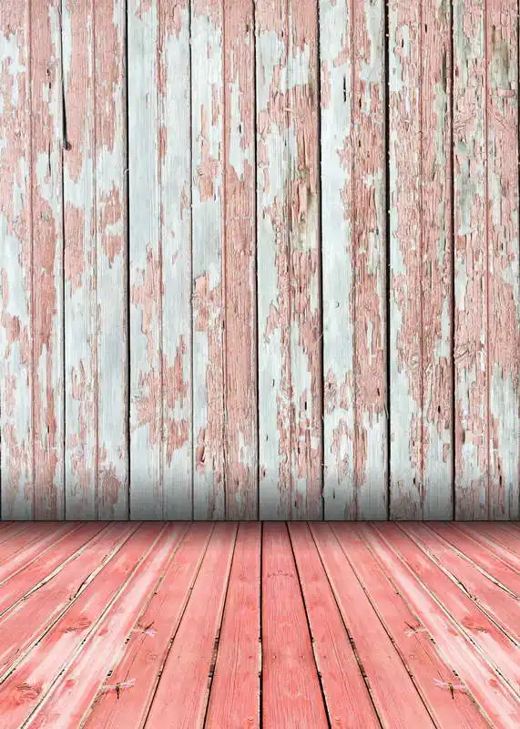 5x7ft Coral Peach Wood Pallets Wall Washable One Piece No Wrinkle Banner Photo Studio Background Backdrop Polyester Fabric