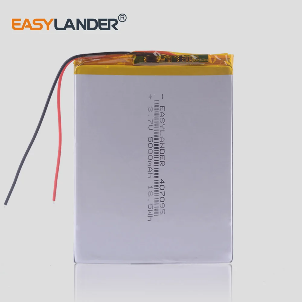 3pcs/Lot 3.7V 5000mAh 407095 Li polymer Battery For Tablet PC IPAQ MID Ebook  DIY 7inch 8 inch 9inch wholesale