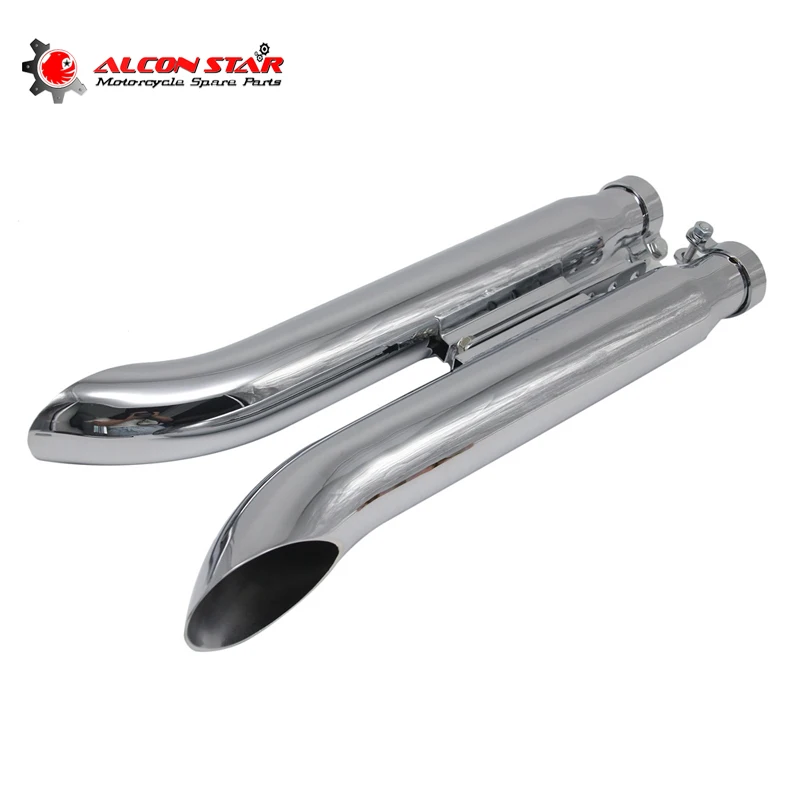 Alconstar- Motorcycle Muffler Exhaust pipe Retro Chrome Vertical Slip on for Harley Sportster 883 Cruiser Chopper Cafe Racer