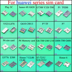 SIM Card Reader connector Holder Socket For huawei play 3c 4x G620 G7300 Y320 T00 P1 T9200 Y523-L076 P7TF P7 P6 G606 Honor7 u10