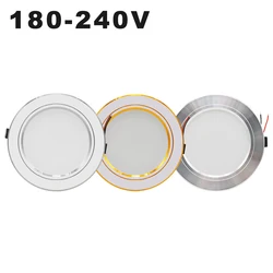 Ac 220v led downlight gouden zilverkleurige plafondlamp ronde inbouw 5w 9w 12w 15w 18w led gloeilamp wit/warm wit led down lamp