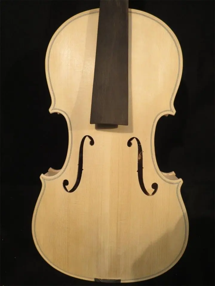 Hand-make solid wood unfinished violin 4/4,rare flame one piece back #9306