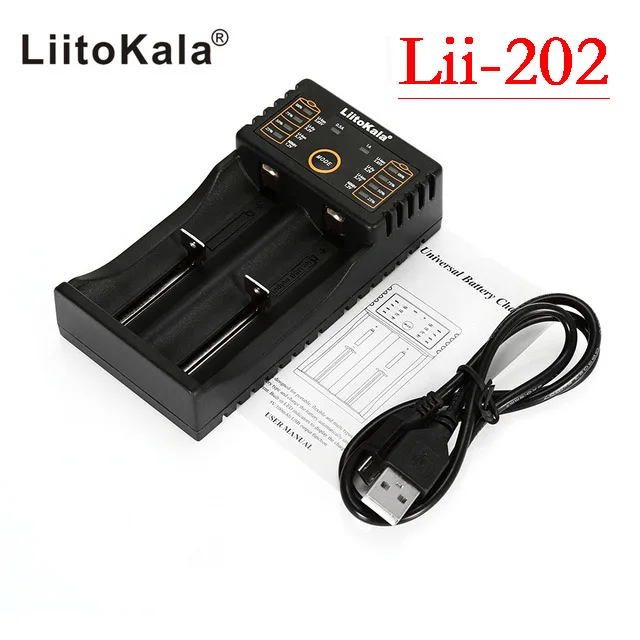 Liitokala Lii-202 5V plug 3.7V/1.2V AA/AAA 18650/26650/16340/14500/10440/18500 26500 Rechargeable lithium batter Charger