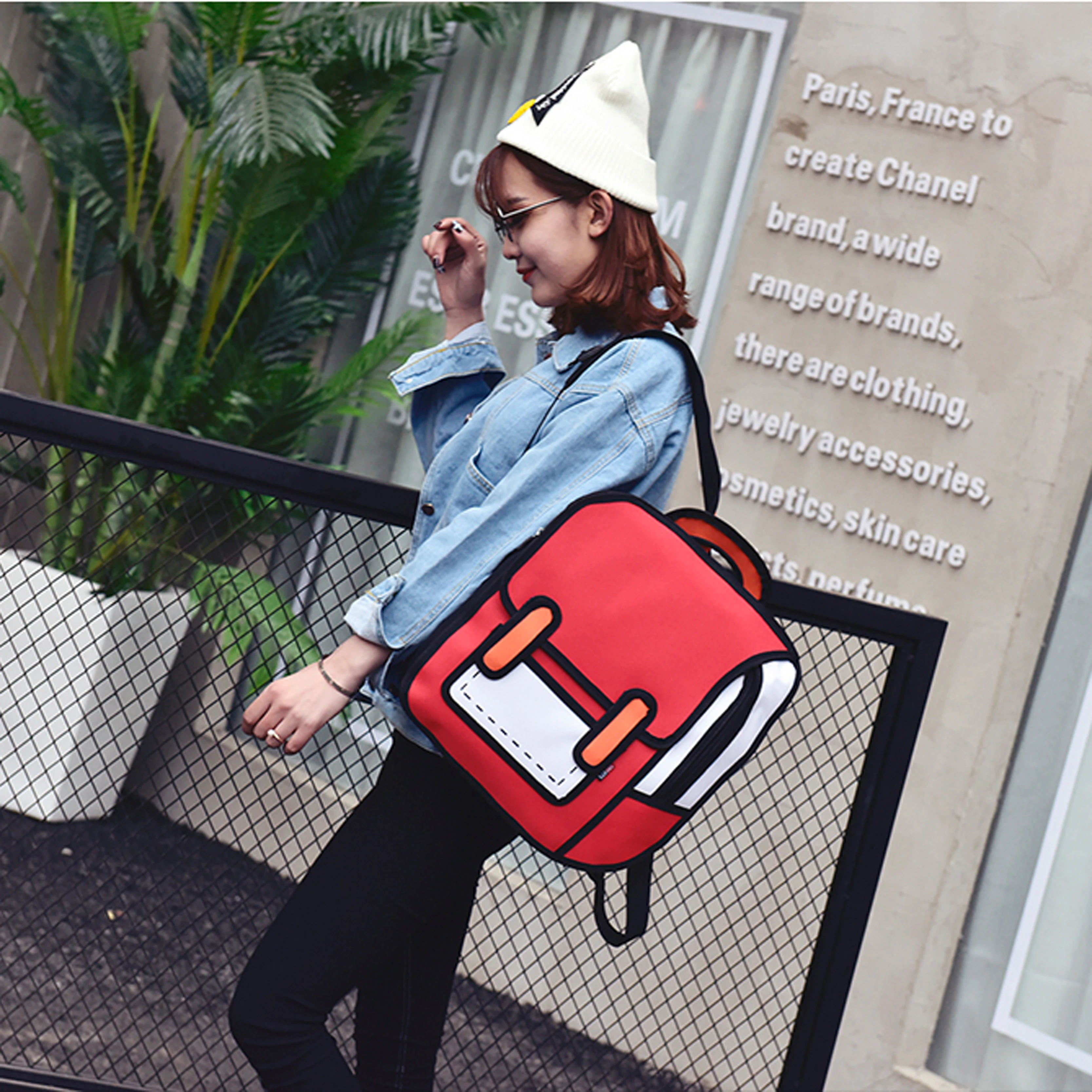 Brand Design Women Backpack 3D 2D Drawing Cartoon Back Bag Comic Messenger Tote Fashion Cute Student Waterproof Bags Unisex 148