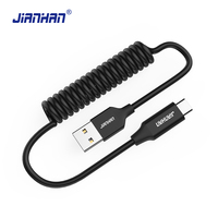 5V 2.4A USB C Wire Type C Cable Spring For Xiaomi Fast Charging Data Type-C Cable for OnePlus 2 Type C Cable for Samsung S8 Note