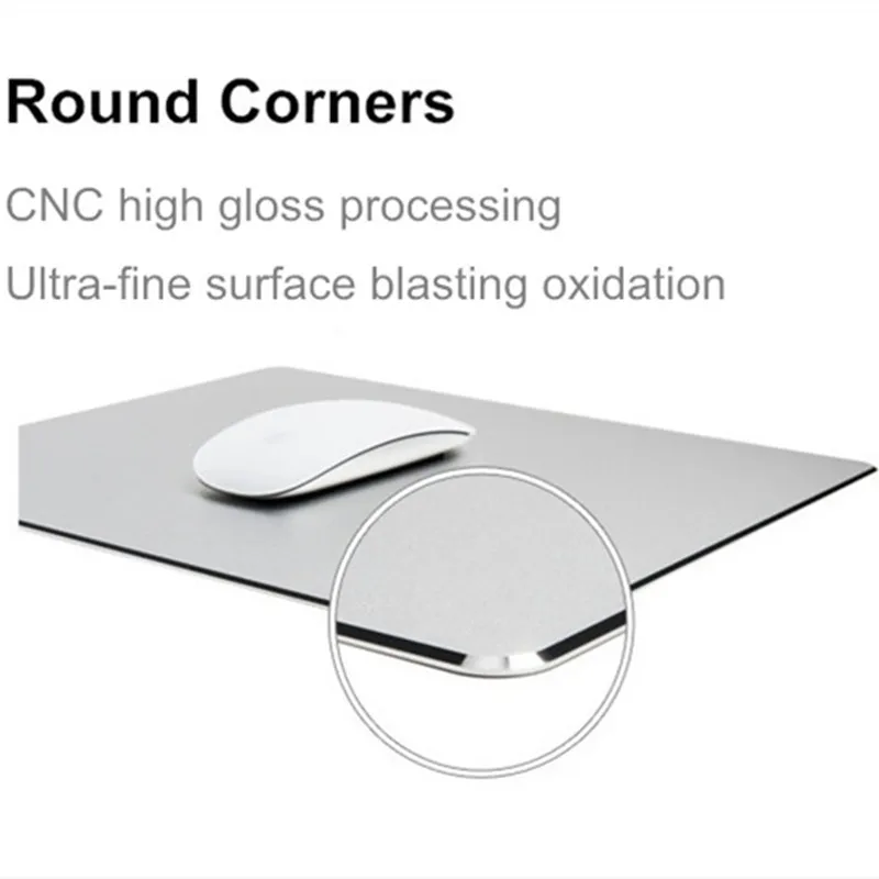 Aluminum Mousepad Gaming Mouse Pad Metal Thin Computer Mouse Pads Gaming For Macbook Waterproof Anti skid on the whole back