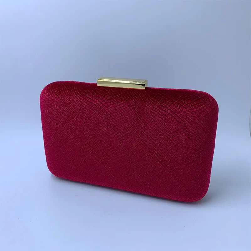 Royal Nightingales Large Hard Box Red Velvet Evening Clutch and Evening Bags