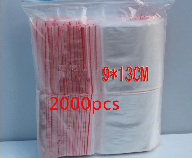 2000pcs 9x13cm pe transparent travel gift packaging bags plastic bag for necklace/jewelry diy custom ziplock clear self seal bag